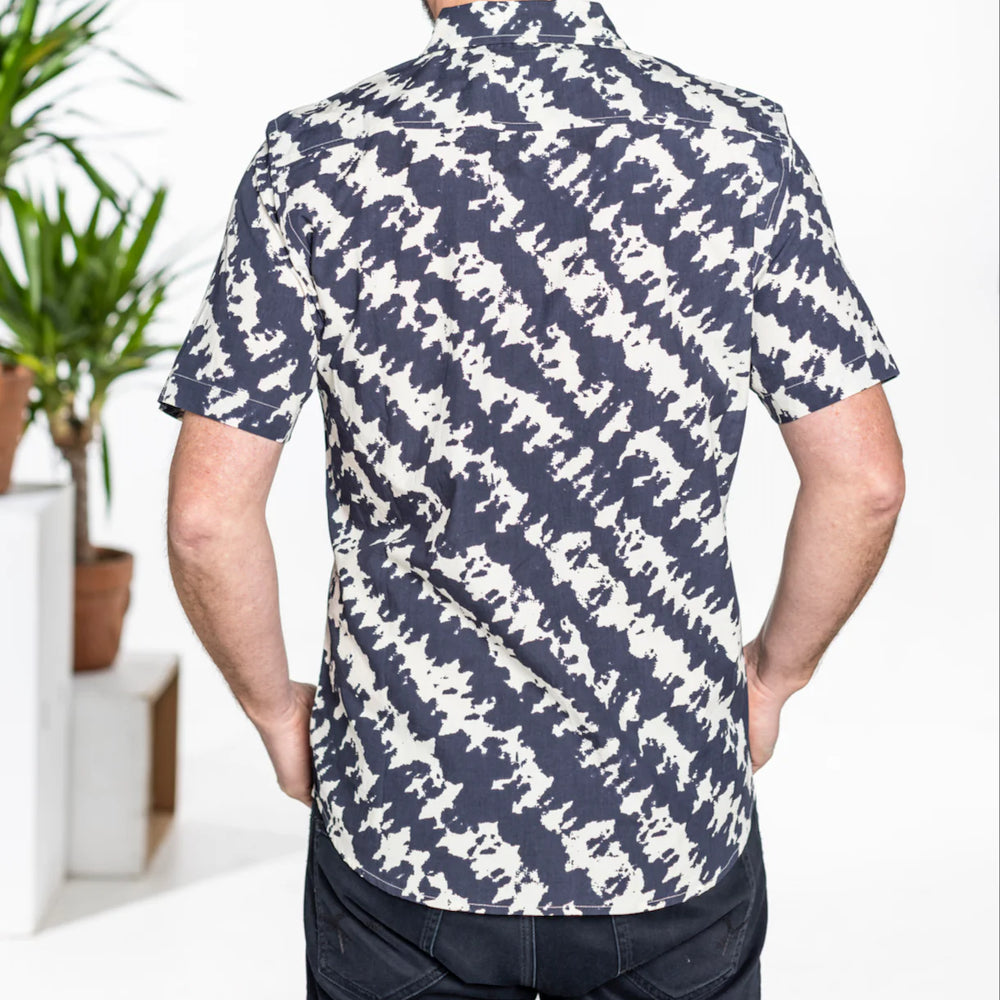 
                      
                        The One World Brothers Blender Shirt in Navy and White
                      
                    