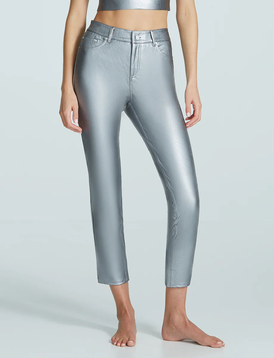 Commando Faux Leather Five Pocket Pant - Platinum