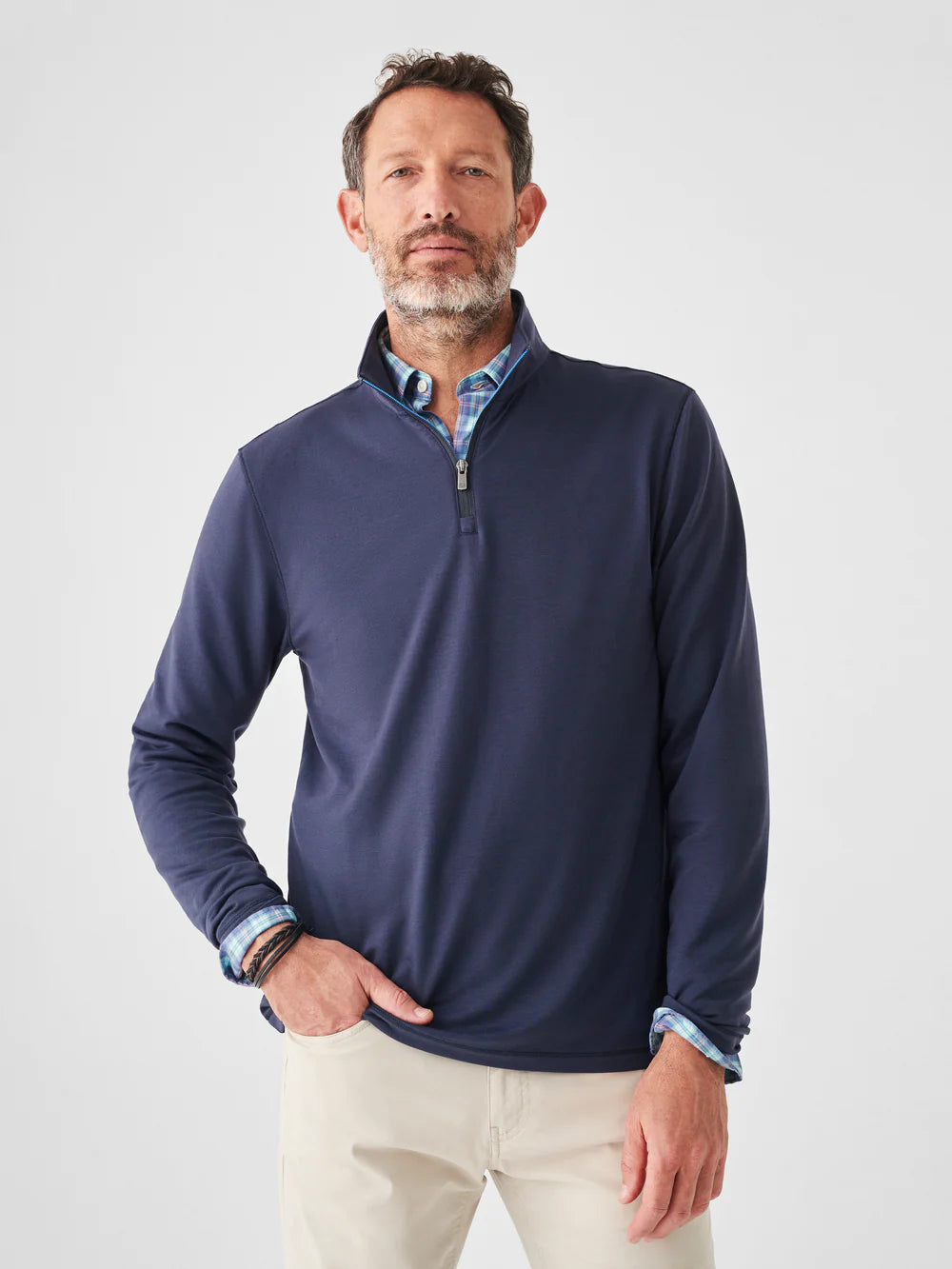 Faherty Movement Quarter Zip - Blue Nights