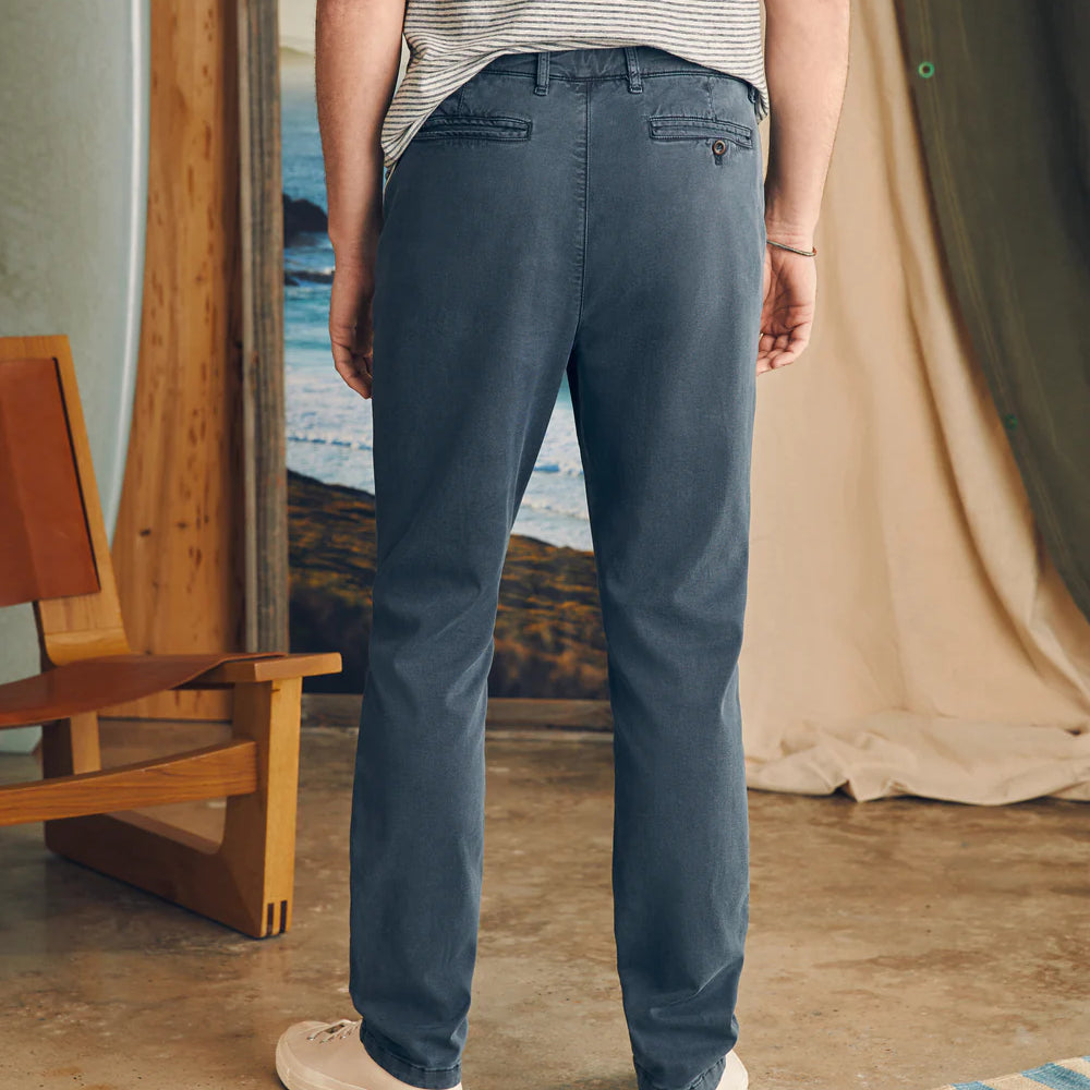 Back view of Faherty's Coastline Chino Pants in the color Blue Nights