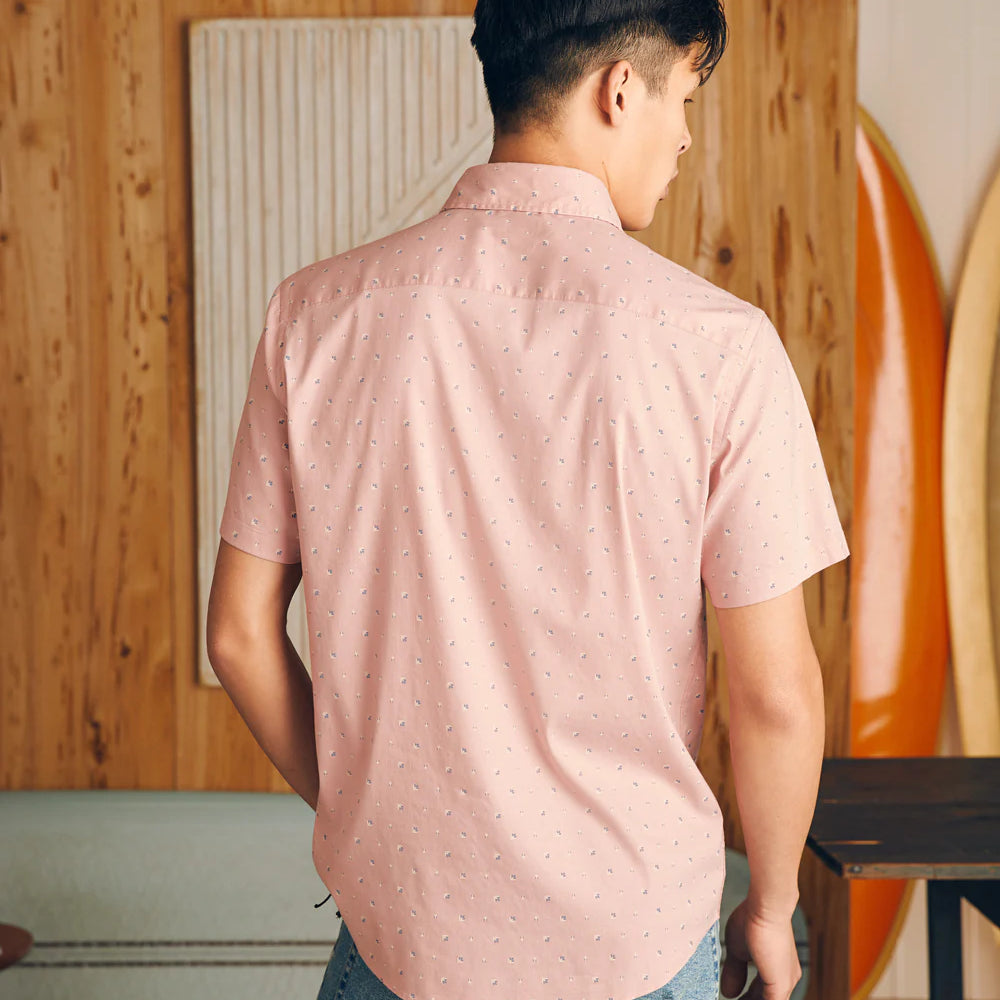 Back view of Faherty's Short Sleeve Movement Shirt in Prairie Floral