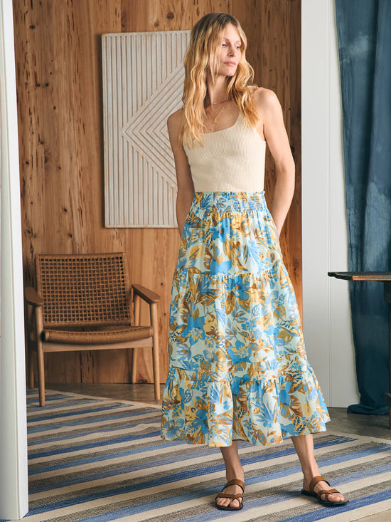 Faherty's Ivy Skirt in the color Paradise Blossom