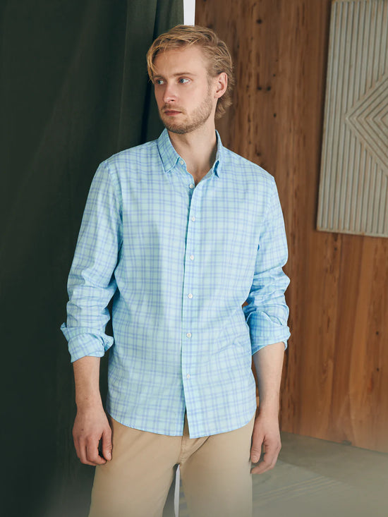 Faherty's The Movement Shirt in the color Destin Shores Plaid