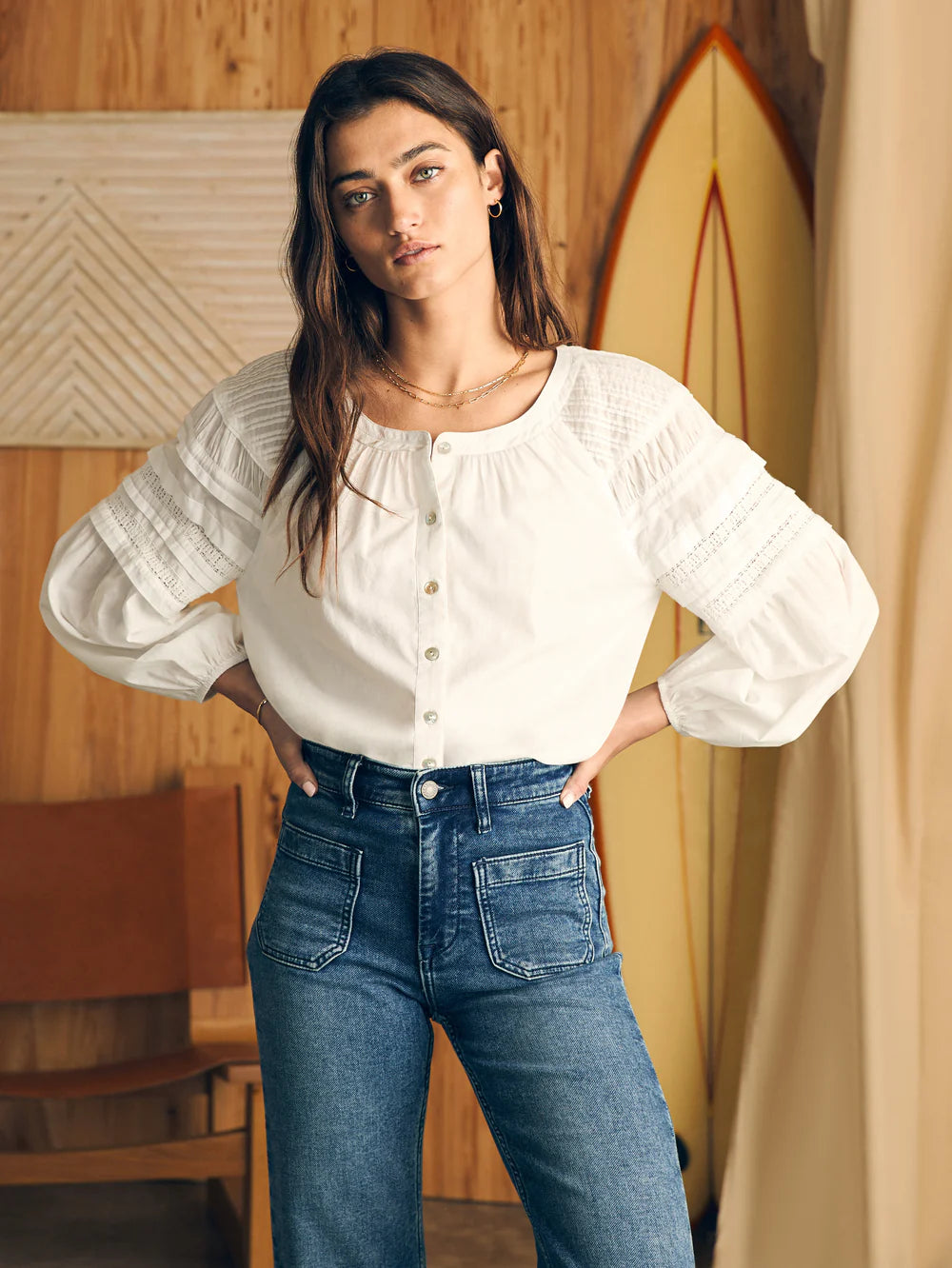 Faherty's Enna Top in White