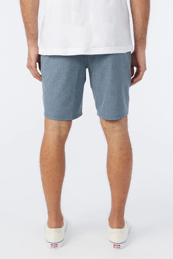 Back view of the O'Neill Reserve Heather 19" Hybrid Shorts in the color Navy