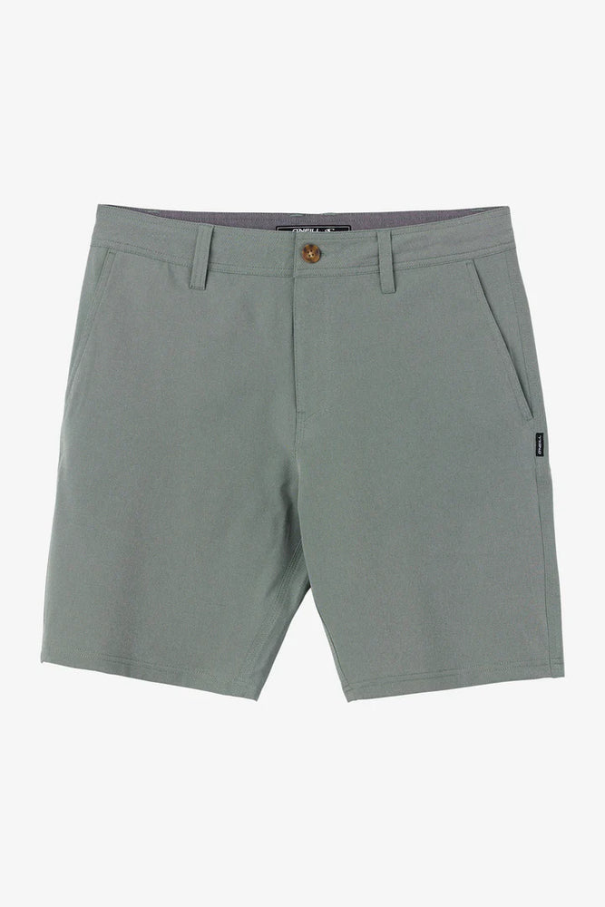 
                      
                        Front view of the Olive Reserve Light Check 19" Hybrid Shorts by O’Neill
                      
                    