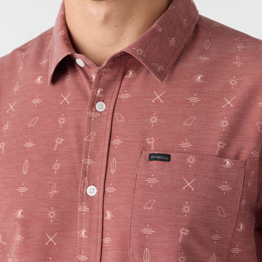 
                      
                        Design detail on the TRVLR UPF Traverse Short Sleeve Shirt by O'Neill in the color Mohogany
                      
                    