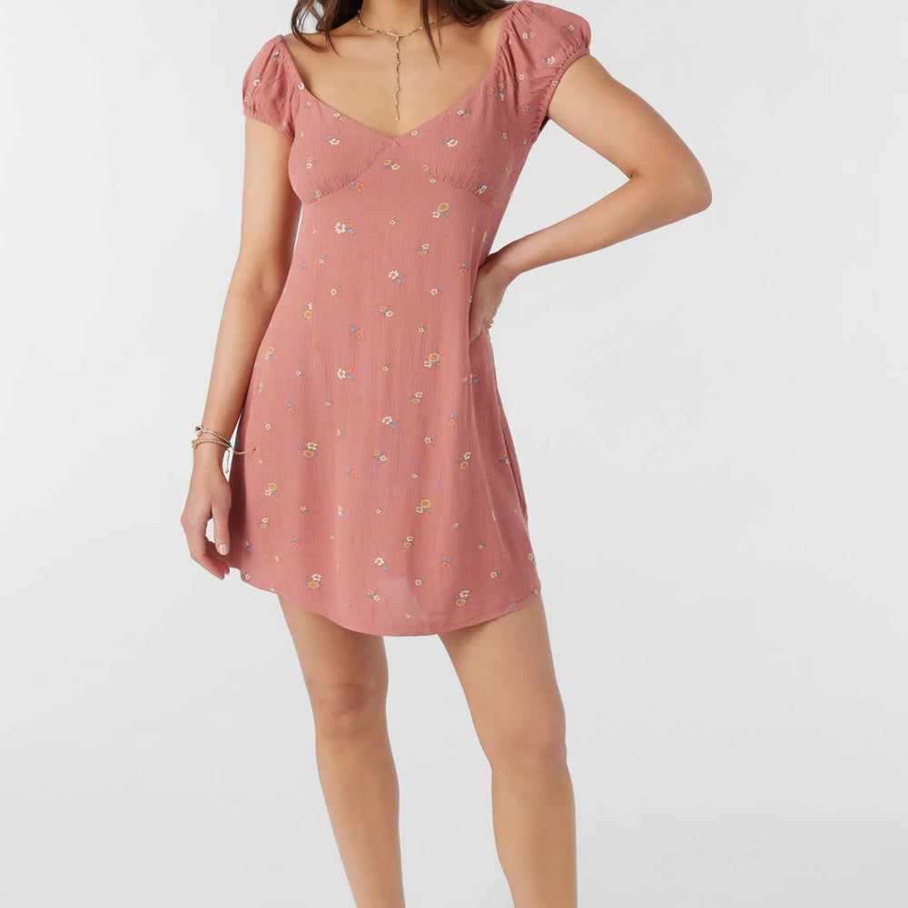 
                      
                        Front view of the O'Neill Carter Gable Floral Mini Dress in the color Canyon Rose
                      
                    