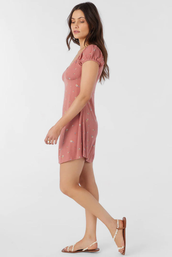 
                      
                        Side view of the O'Neill Carter Gable Floral Mini Dress in the color Canyon Rose
                      
                    