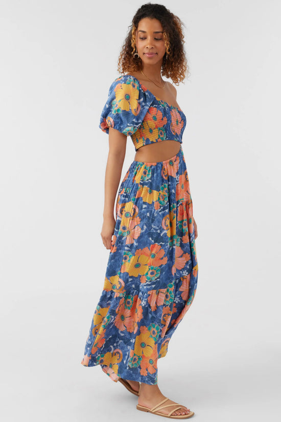 Side view of the O'Neill Aya Jadia Floral Maxi Dress