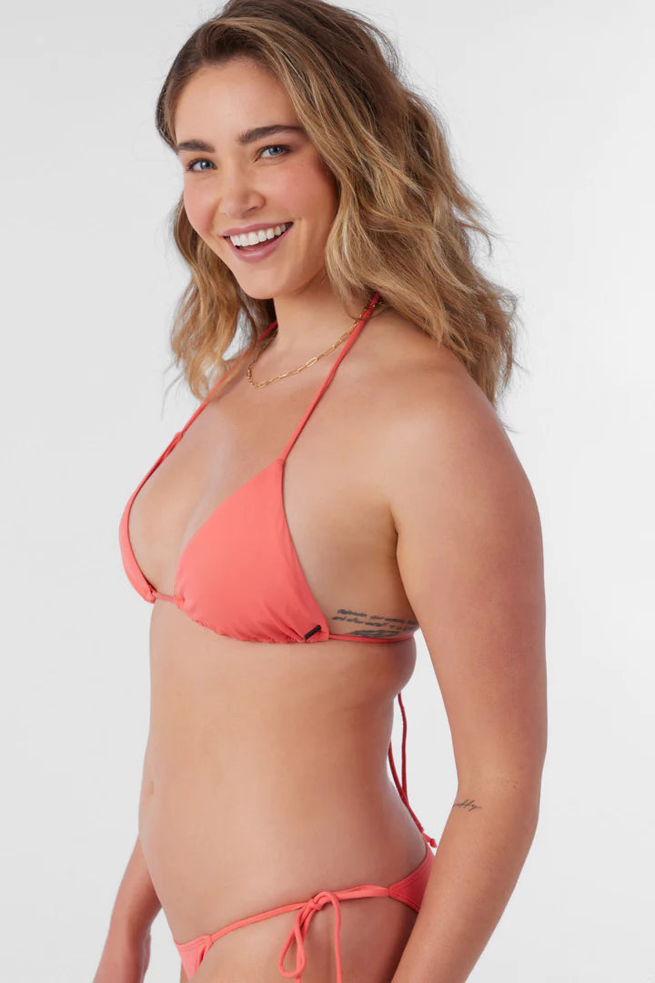 Side view of the O'Neill Saltwater Solids Venice Triangle Bikini Top in the color Dubarry