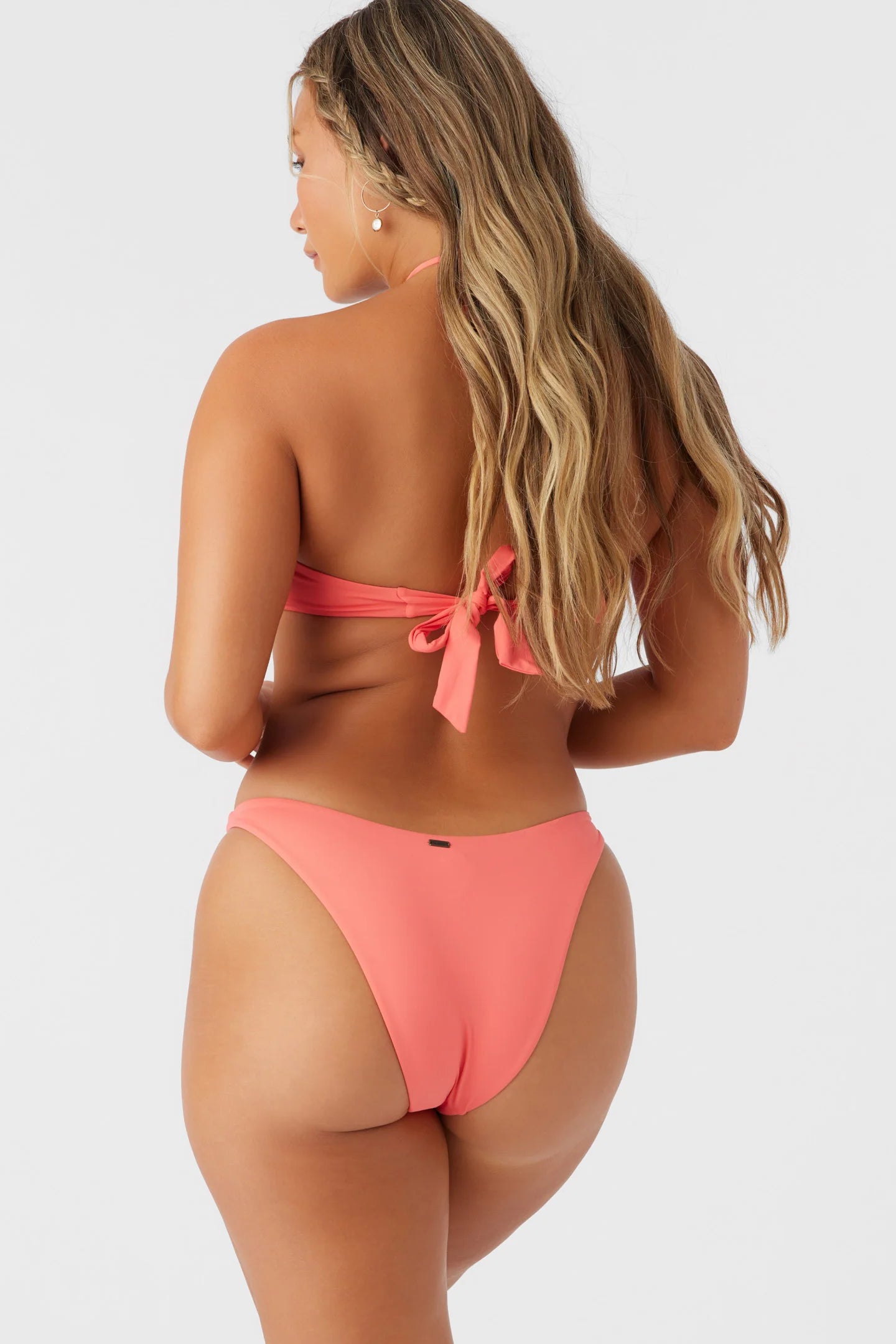 Back view of the O'Neill Saltwater Solids Embry Bikini Top in the color Dubarry