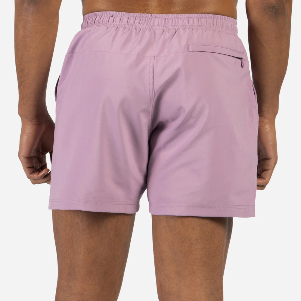 
                      
                        Back view of BN3TH's Agua Volley 2N1 Swim Short 5" in the color Grape Purple
                      
                    