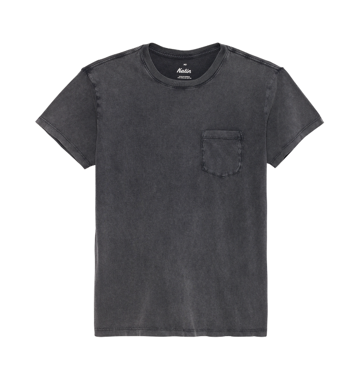 
                      
                        Washed black short sleeve pocket t-shirt
                      
                    