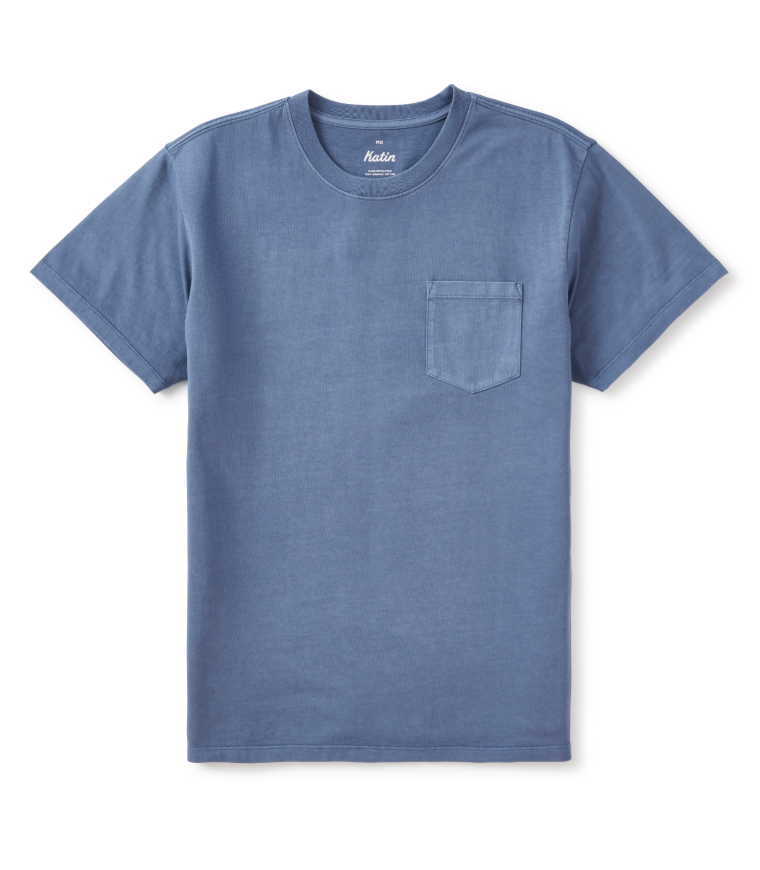 Men's blue short sleeve pocket tee from Katin