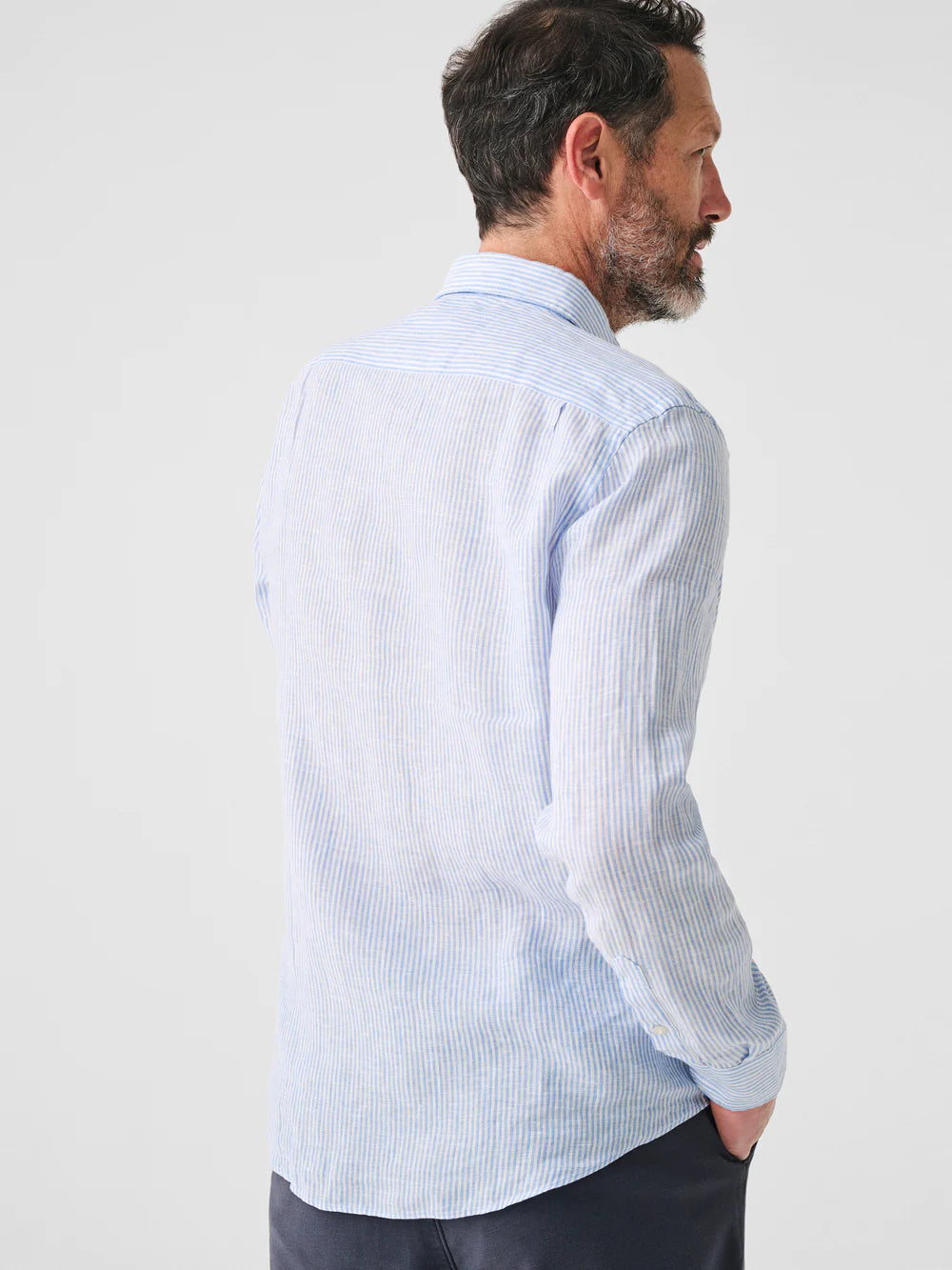 Faherty Men's Linen Laguna Shirt - Summer Classic Stripe
