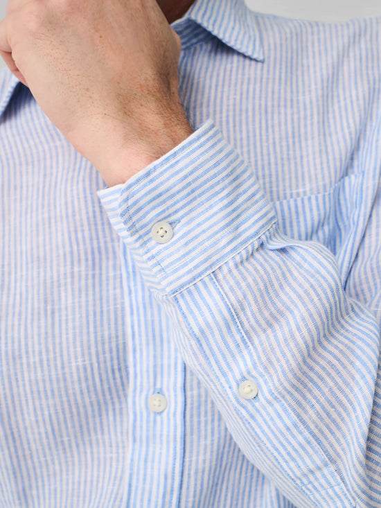 Load image into Gallery viewer, Faherty Men&amp;#39;s Linen Laguna Shirt - Summer Classic Stripe
