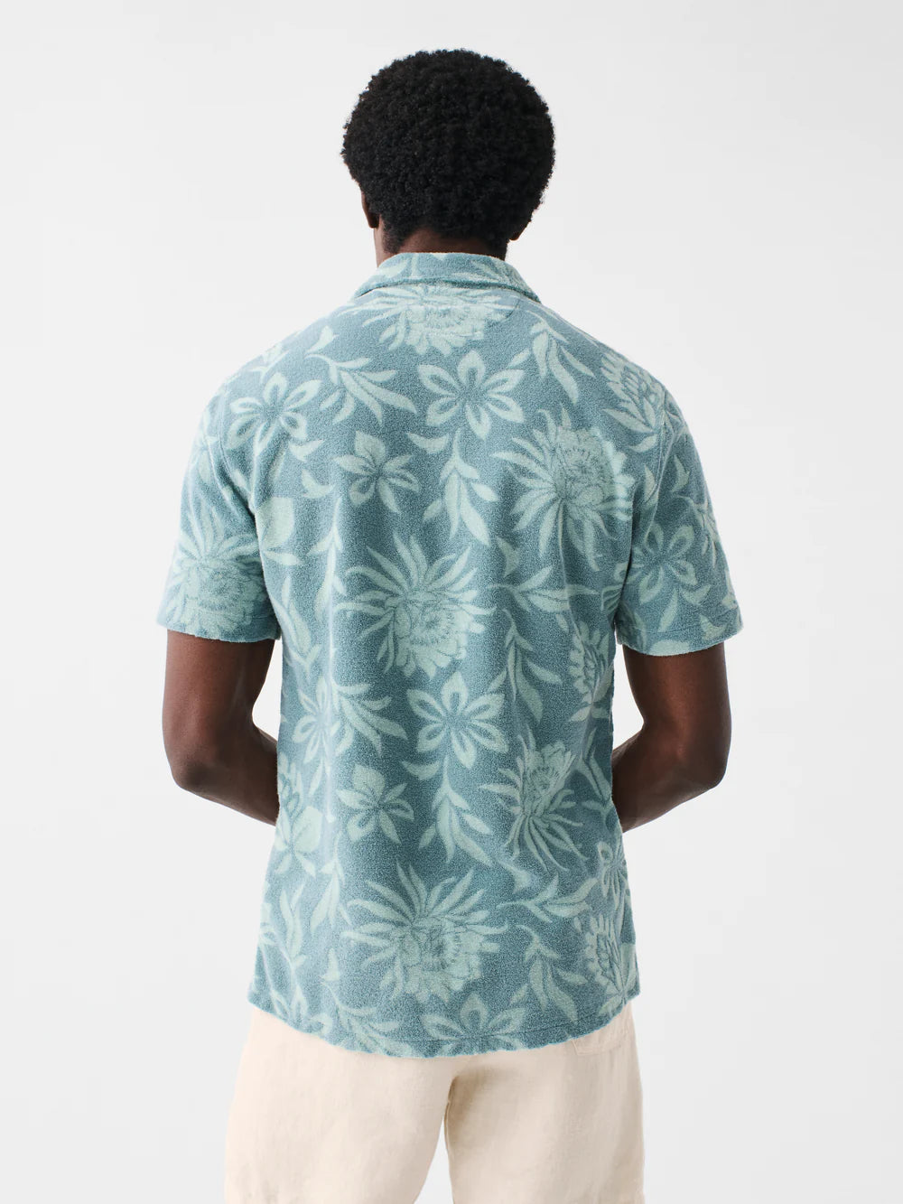 Faherty Cabana Terry Shirt - Tonal Teal Blossom