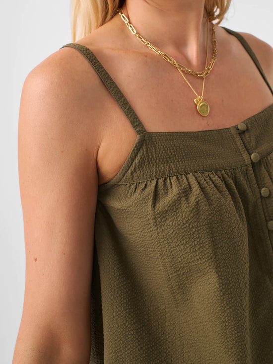 Load image into Gallery viewer, Faherty Marina Seersucker Top - Military Olive
