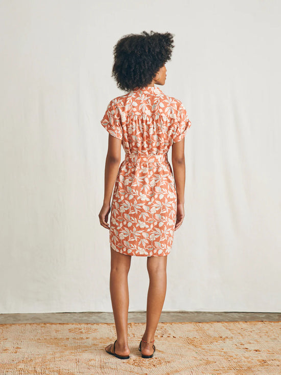 Back view of the Ginger Floral Breeze Shirtdress by Faherty