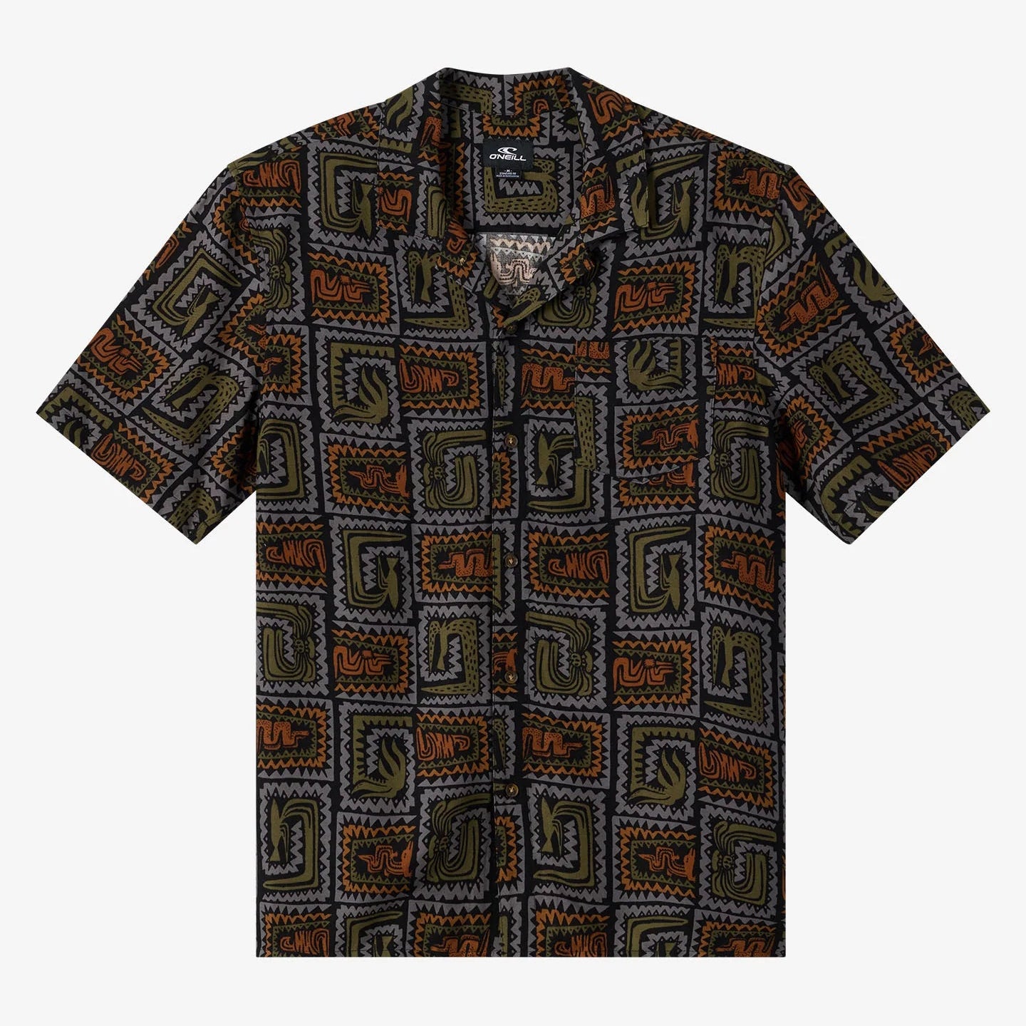O'Neill Men's Relaxed Woven Camp Shirt in Black, available now at Harbour Thread men's store
