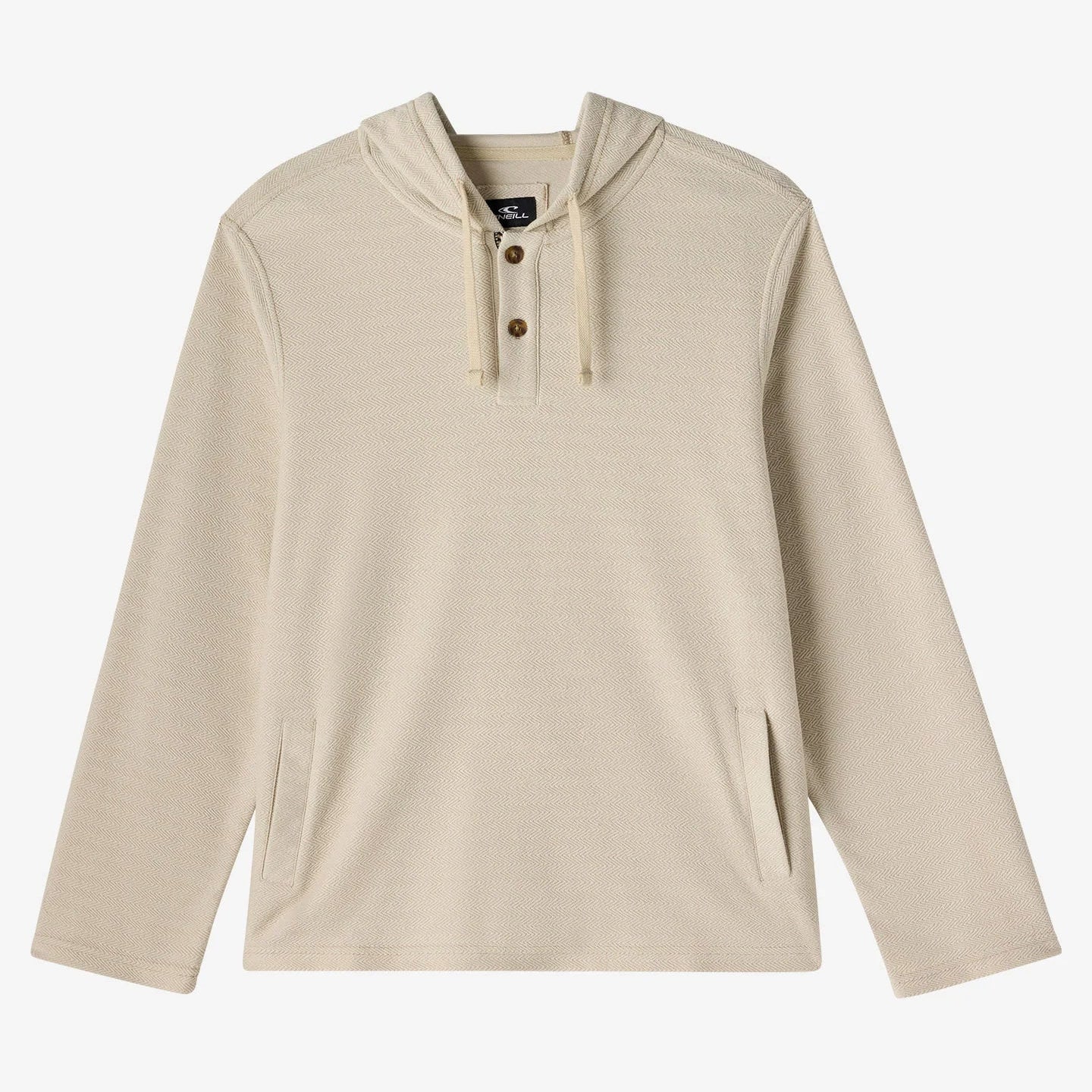 O'Neill Men's Bavaro Solid Poncho Pullover Fleece in Light Khaki, now available at Harbour Thread men's store