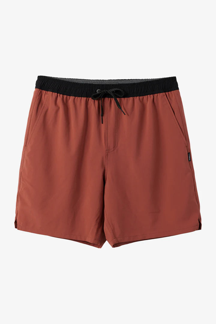 Front view of the Rustic Brown Perform Lined 17" Athletic Shorts by O’Neill