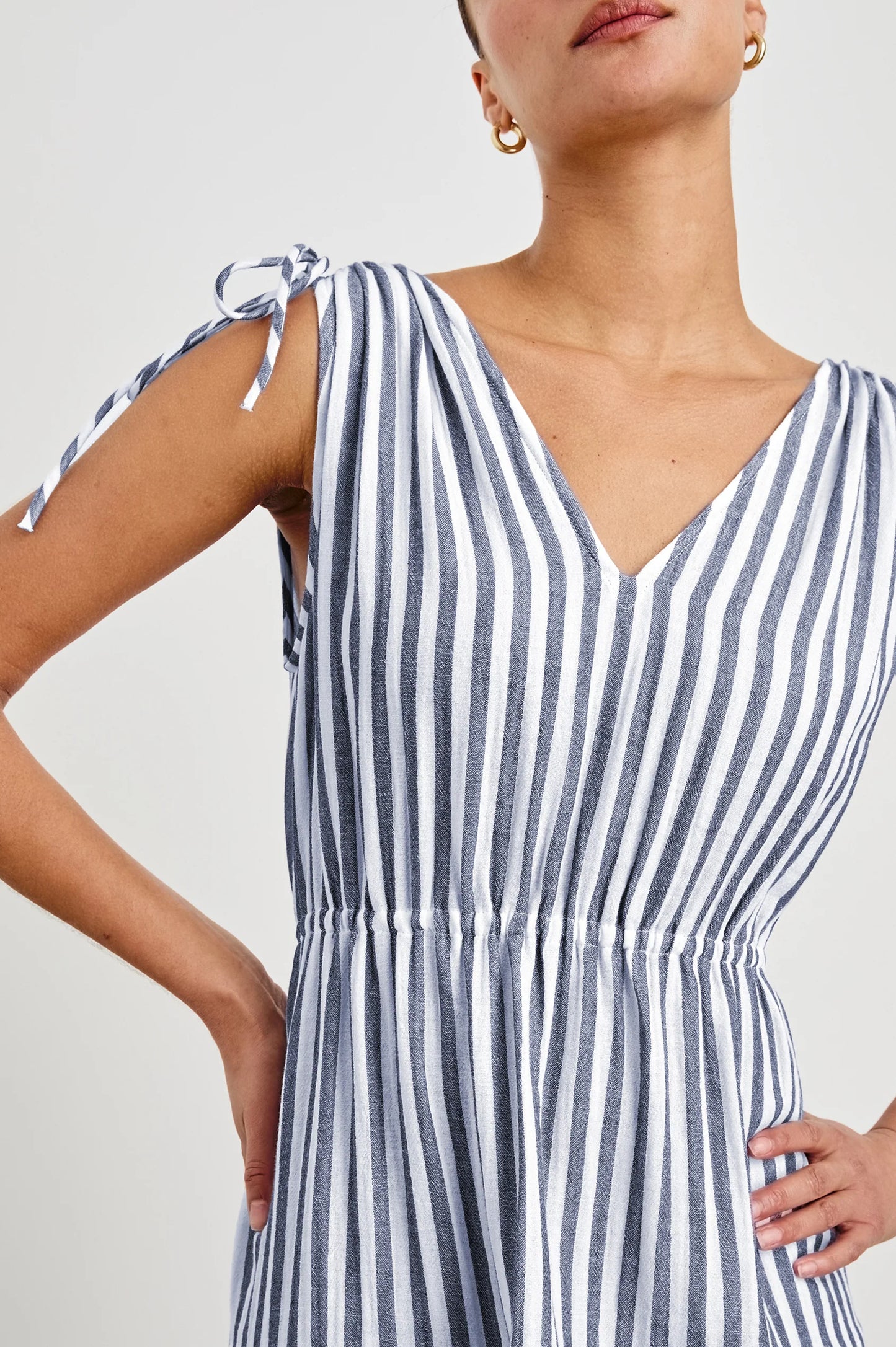 Striped dress with adjustable straps