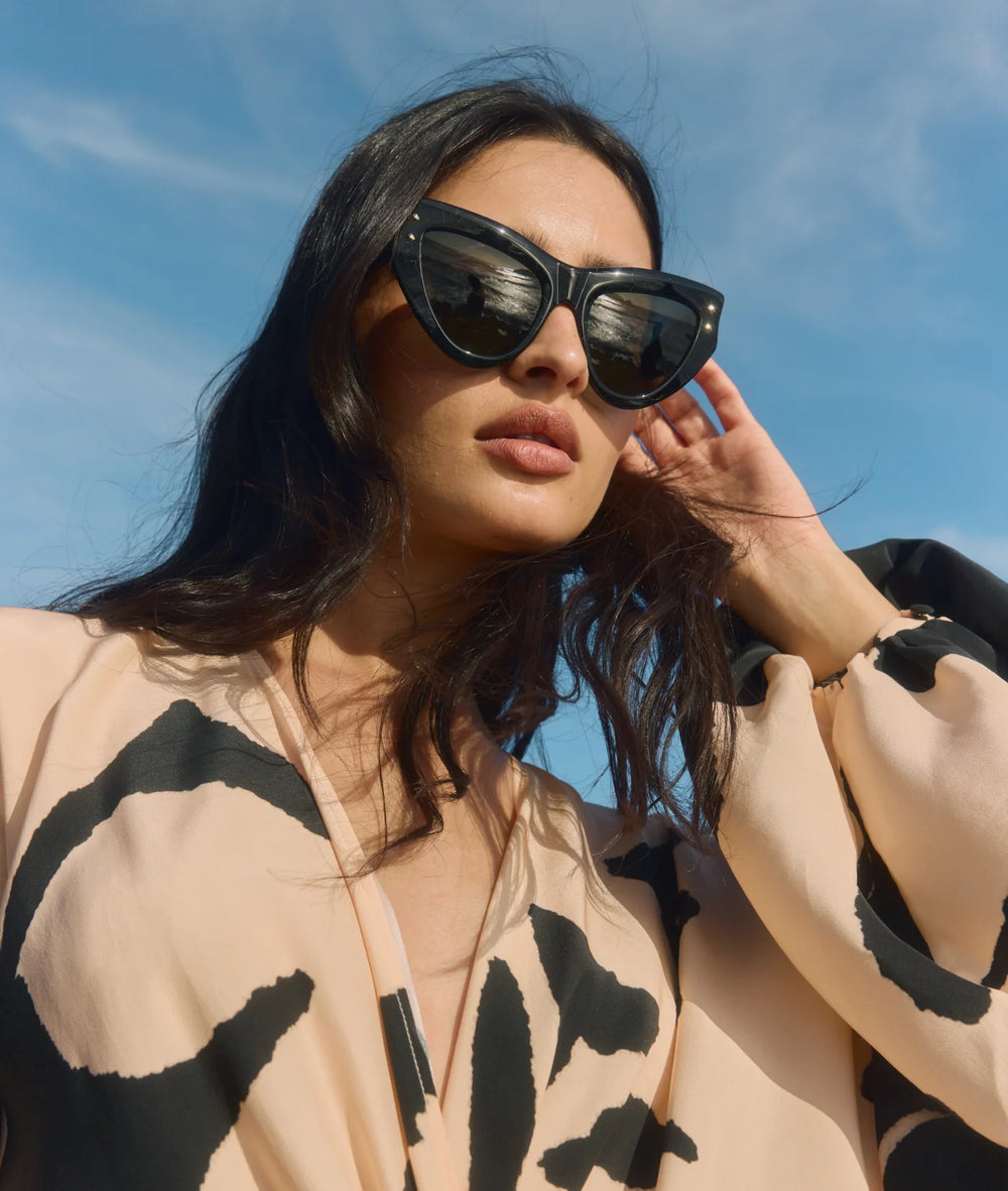 Make a bold summer statement with the Birdie Cat Eye Sunglasses by SARDINE, now at Harbour Thread women's boutique in St. Petersburg, FL. 