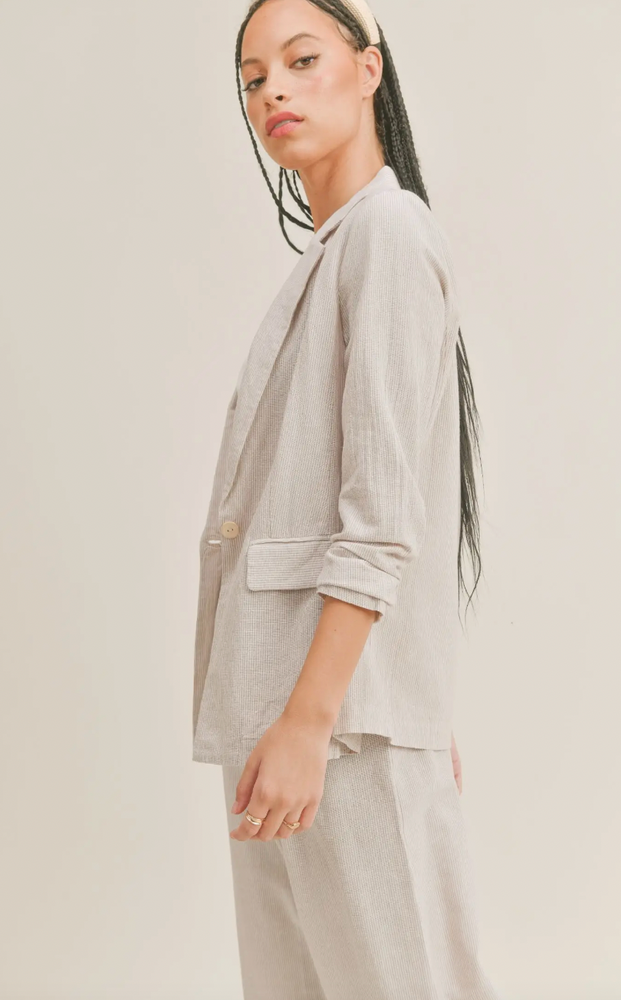 
                      
                        Traveler Striped Linen Blazer
                      
                    