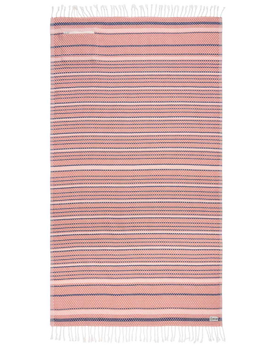 Sand Cloud Panama Stripe Zipper Pocket Towel - Dusty Pink