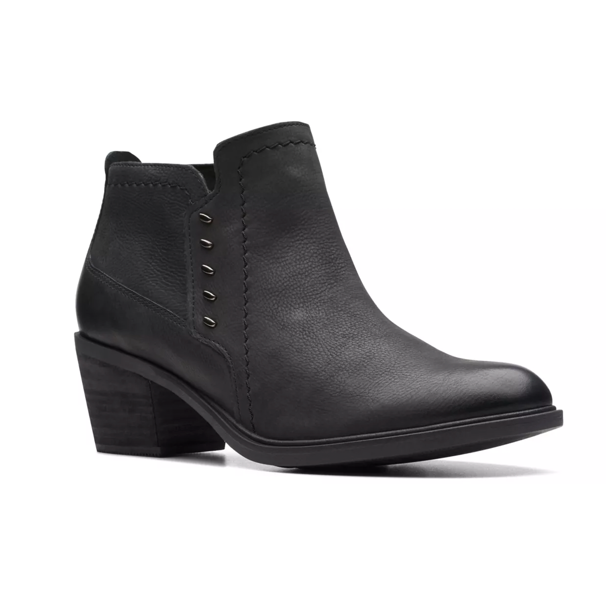 Clarks Neva Lo Ankle Boot - Black Leather