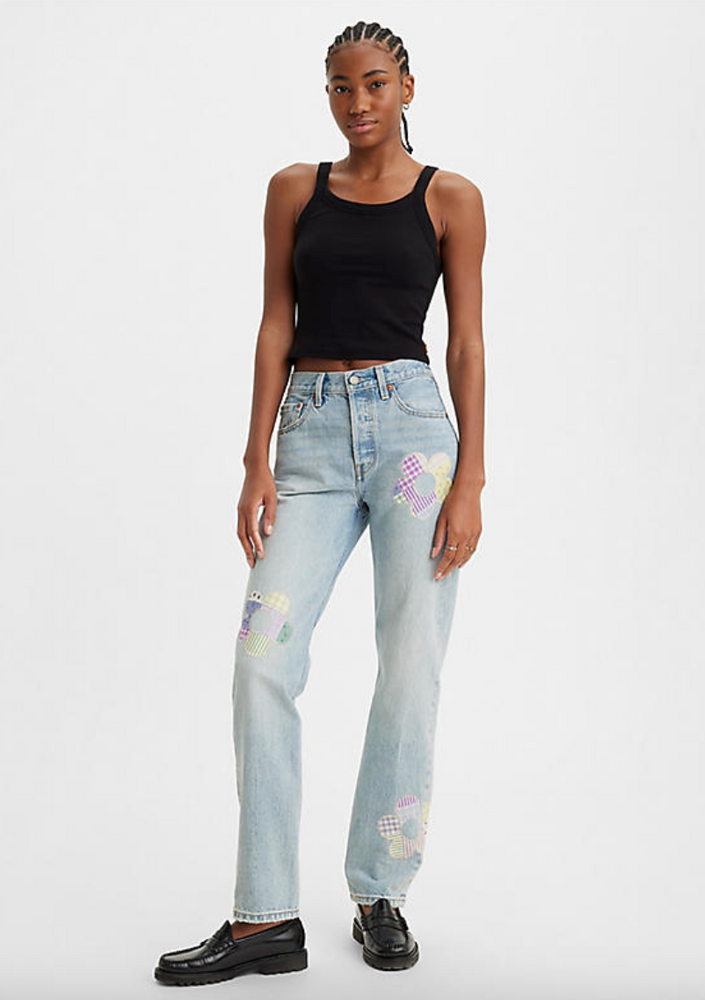 
                      
                        Levi's 501 Patchwork Flower Jeans - Fresh As A Daisy
                      
                    