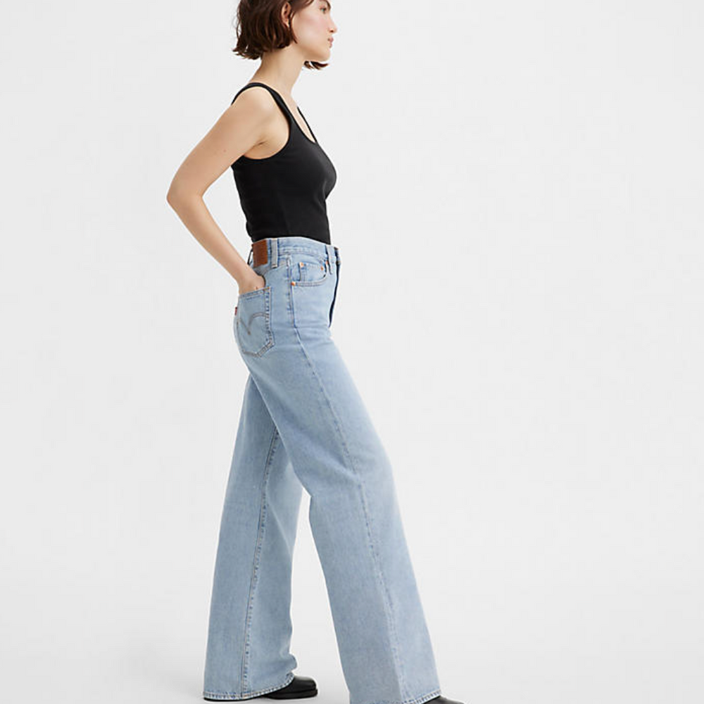 
                      
                        Side view of Levi's Ribcage Wide Leg in the color Far And Wide
                      
                    