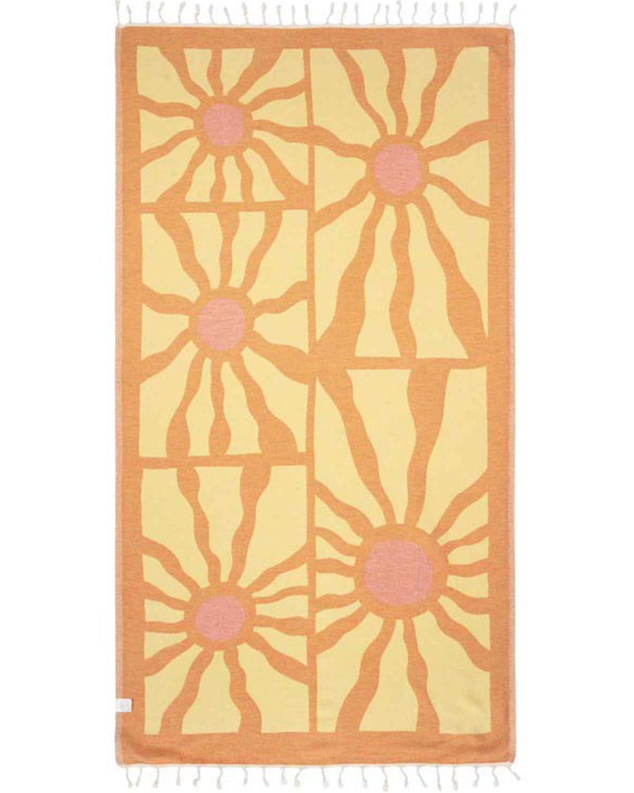 reverse side unfolded view of the Sunny Days beach towel by Sand Cloud.