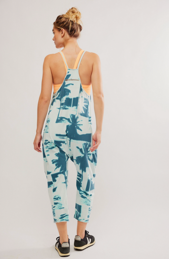 
                      
                        Back view of Free People's Hot Shot Printed Onesie in the color Palm Beach Green Combo
                      
                    