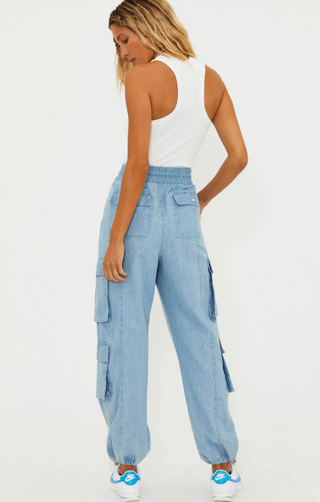 
                      
                        Back view of Beach Riot's Cassius Pant in the color Denim Daze
                      
                    