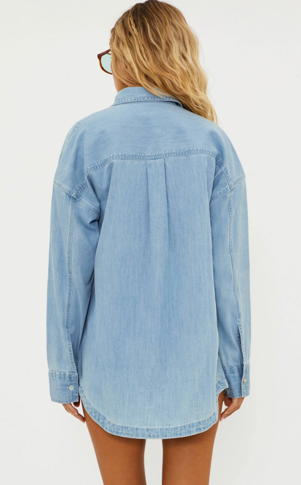 
                      
                        Back view of Beach Riot's Coramine Top in the color Denim Daze
                      
                    