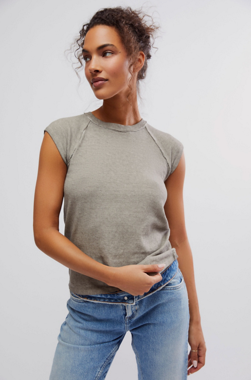 Free People's Riley Tee in the color Brown