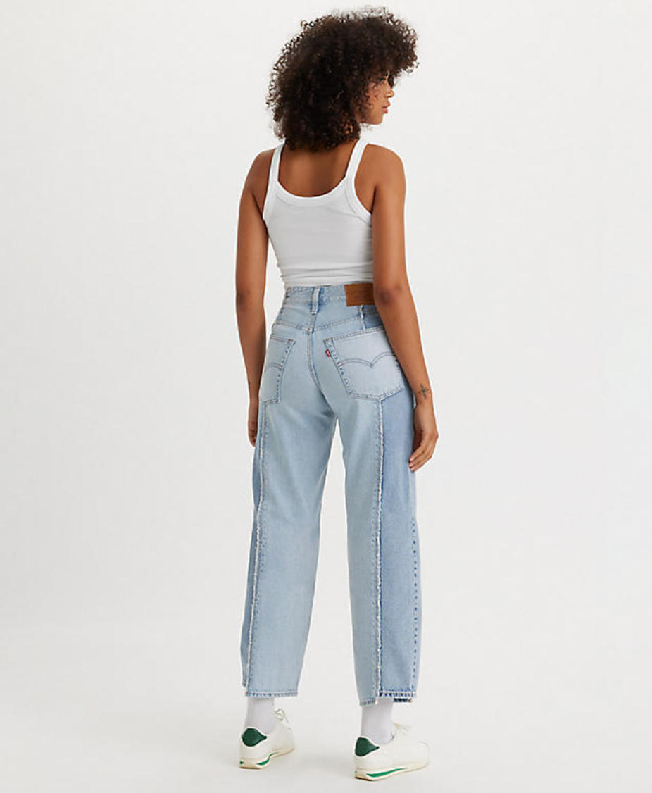 Back view of Levi's Baggy Dad Recrafted Wide Leg Jeans in the color Novel Notion