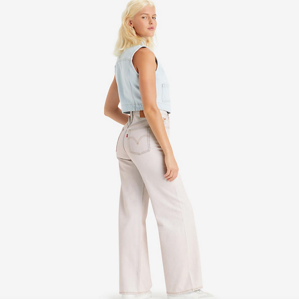 Back view of Levi's Ribcage Wide Leg Women's Jeans in the light wash Fairy Dust Dreams