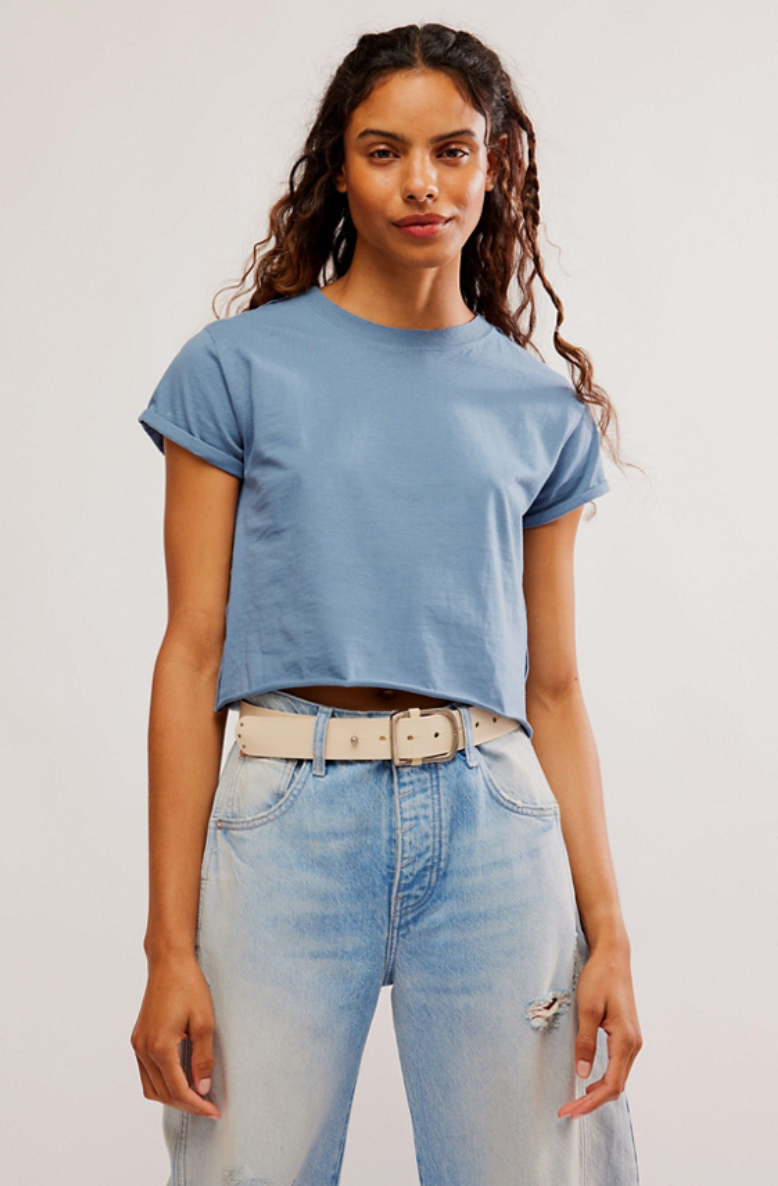 Free People's The Perfect Tee in the color Denim Grey