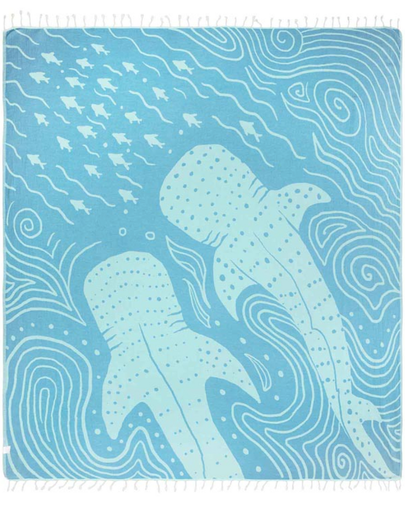 
                      
                        Reverse side of the Jaws Beach Extra Large Organic Turkish Cotton Beach Towel by Sand Cloud
                      
                    