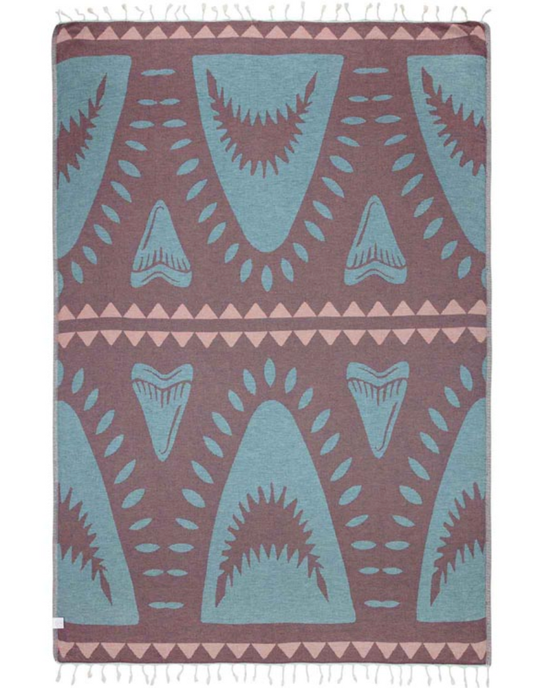 Reverse side of the Sharktooth Large Organic Turkish Cotton Beach Towel by Sand Cloud