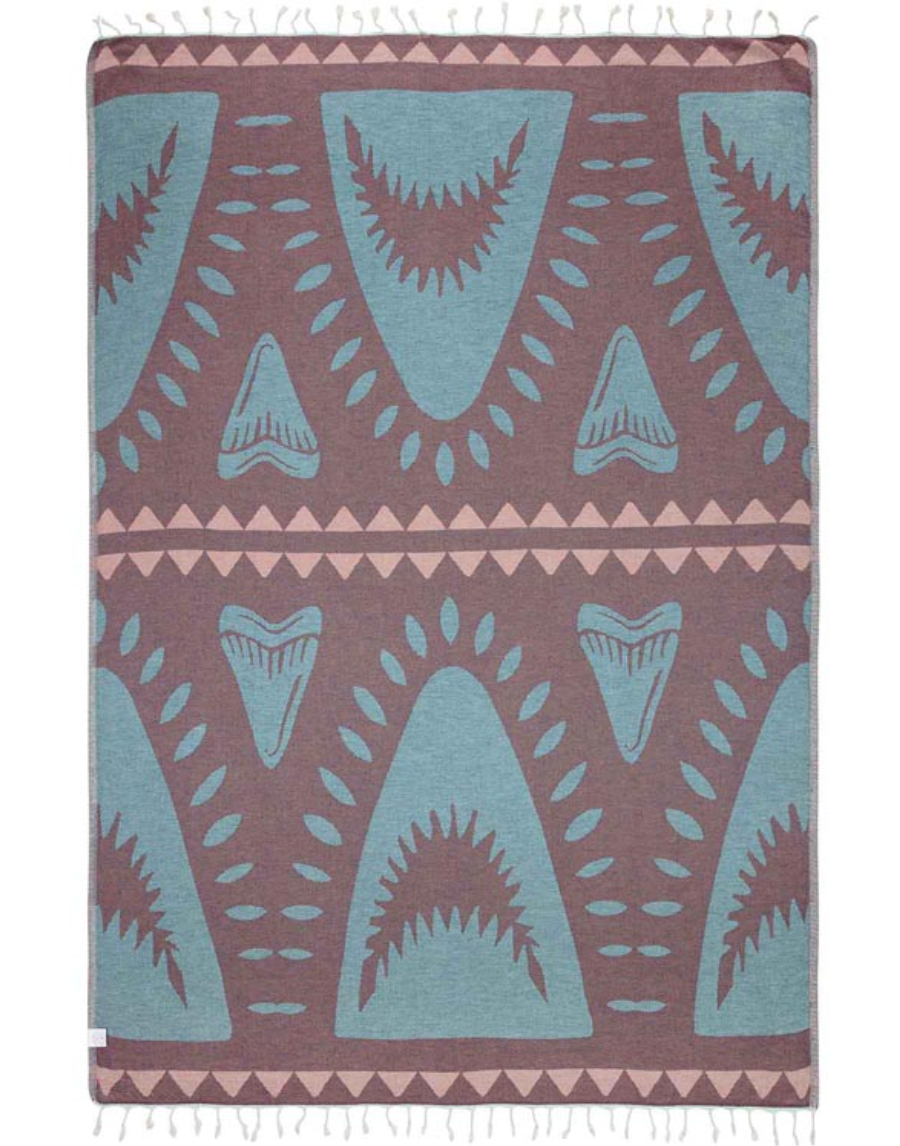 Reverse side of the Sharktooth Large Organic Turkish Cotton Beach Towel by Sand Cloud