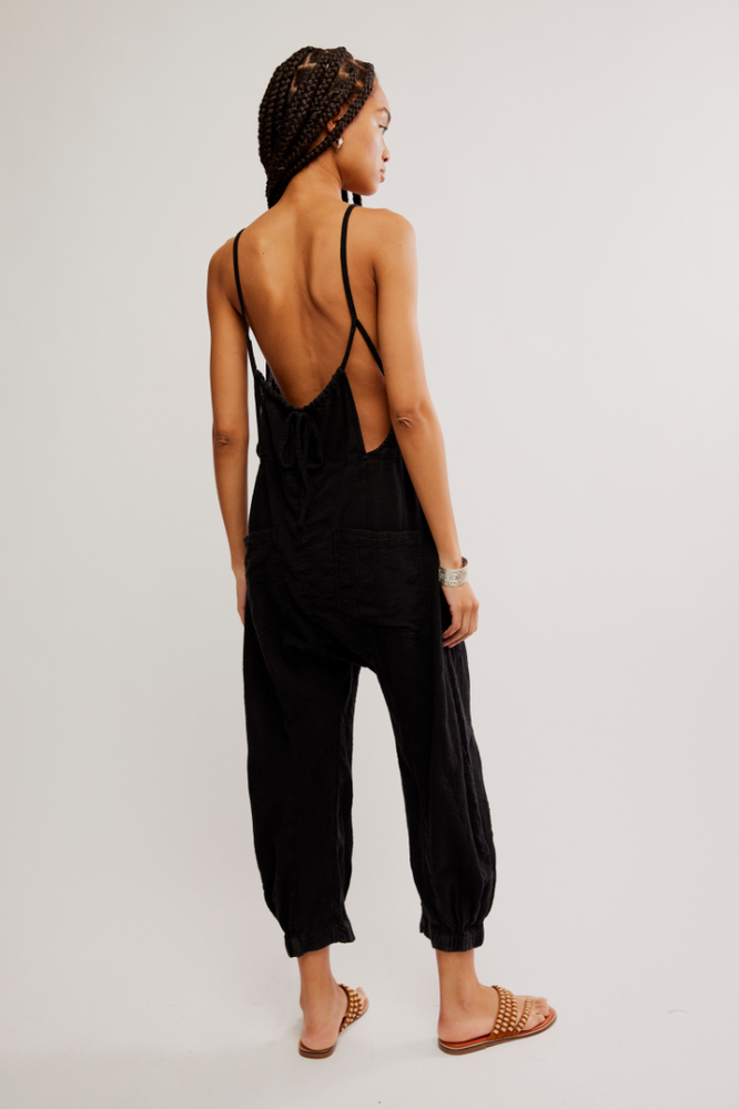 Back view of the Black Dream Free Harem One-Piece by Free People