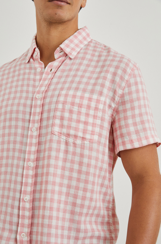 Detail on the Lobster Fairfax Short Sleeve Button Up Shirt by Rails
