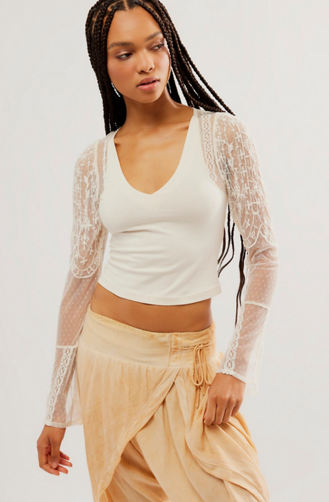 The Ivory Who's That Girl Long Sleeve Top by Free People