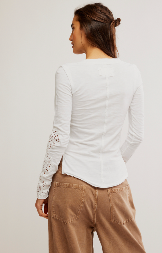 Back view of the Ivory Our Song Henley Cuff by Free People