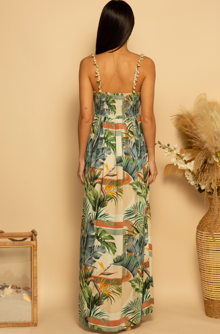 Back view of the Modern Tropics Shiloh Maxi Dress by Shore